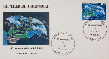 Hans Erni Gabun ICAO Gabon OACI 1984 FDC